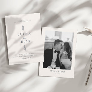 Invitation Feuille minimaliste Mariage photo délicieuse