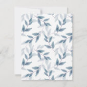 Invitation Feuille Motif Aquarelle bleu ardoise (Dos)