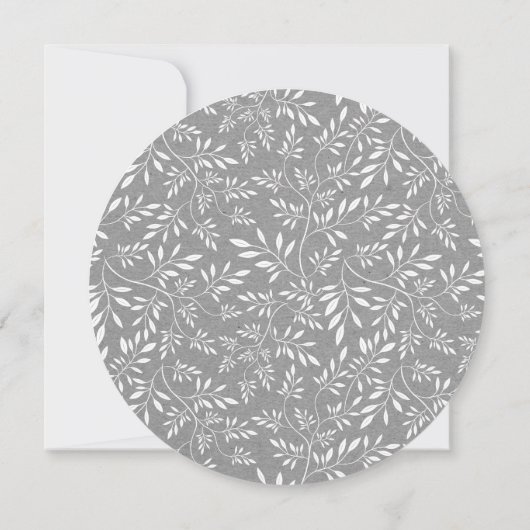 Invitation Feuille motif gris kraft papier mariage rustique (Dos)
