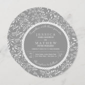 Invitation Feuille motif gris kraft papier mariage rustique (Devant / Derrière)