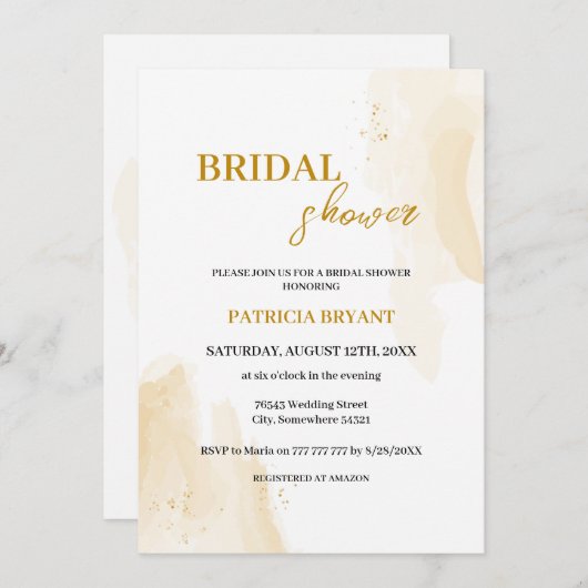 Invitation feuille nuptiale  linéaire (Devant / Derrière)