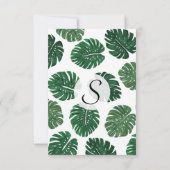 Invitation Feuille peint à la main tropical d'usine de (Dos)