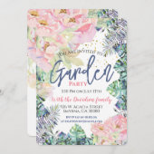 Invitation Feuille Rose de la fête du jardin (Devant / Derrière)