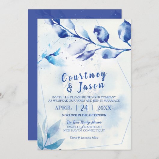 Invitation Feuille Russe Mariage  (Devant / Derrière)