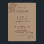 Invitation Feuille rustique| Masonjar | Dîner de répétition c<br><div class="desc">Dîner de répétition rustique avec un bocal de mason feuille et lunatique avec une jolie illustration cardiaque moderne et fabuleuse qui peut être l'invitation parfaite pour votre occasion spéciale. Cet invitation est sûr d'être un succès parmi vos amis et votre famille.</div>