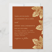 Invitation Feuille Rustique Orange Et Or Tout En Un Mariage (Devant)