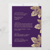 Invitation Feuille Rustique Violet Et Or Tout En Un Mariage (Dos)