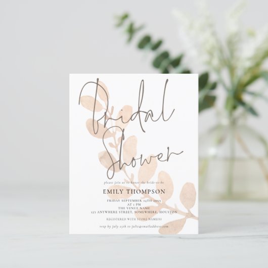 Invitation Feuille Script nuptiale (Debout devant)