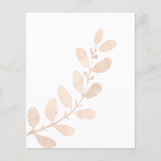 Invitation Feuille Script nuptiale (Dos)