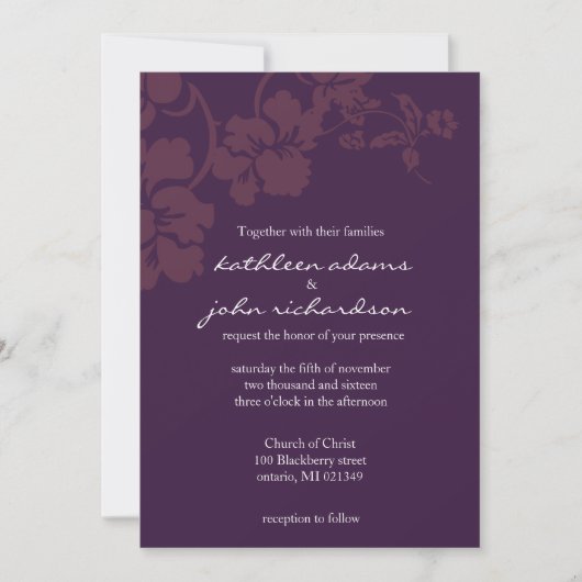 Invitation Feuille simple (Devant)