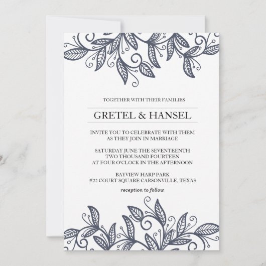 Invitation feuille tourbillon (Devant)