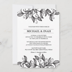 Invitation feuille tourbillon de gribouillis