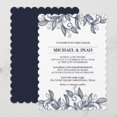 Invitation feuille tourbillon de gribouillis (Devant / Derrière)