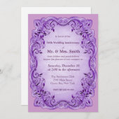 Invitation Feuille tourbillonnant (pourpre) (Devant / Derrière)