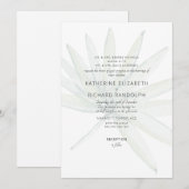 Invitation Feuille Tropicale Blanche Deux Parents Mariage (Devant / Derrière)