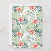 Invitation Feuille tropicale Hibiscus Floral Aquarelle Mariag (Dos)
