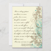 Invitation Feuille Turquoise Tan Grunge (Dos)