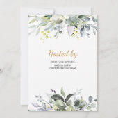 Invitation Feuille verdoyant et boho doré nuptiale (Dos)