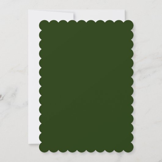 Invitation Feuille vert foncé Motif mariage élégant (Dos)