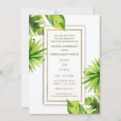 Invitation Feuille vert minimaliste moderne (Devant)