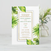 Invitation Feuille vert minimaliste moderne (Debout devant)