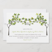 Invitation Feuille vert noué amoureux arbres Mariage d'été (Devant)