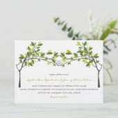 Invitation Feuille vert noué amoureux arbres Mariage d'été (Debout devant)