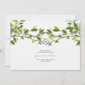 Invitation Feuille vert noué amoureux arbres Mariage d'été (Dos)