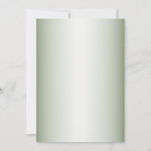 Invitation Feuille vert Olive noir Elégant mariage (Dos)