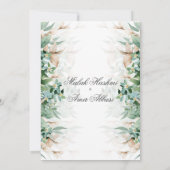Invitation Feuille verte Floral Mariage musulman islamique (Dos)