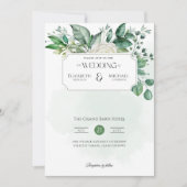 Invitation Feuille verte Mariage imprimé ou numérique (Devant)