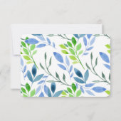 Invitation Feuilles Abstraits d'aquarelle (Dos)