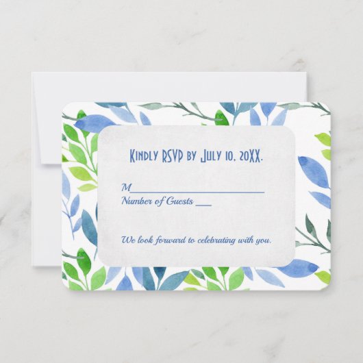 Invitation Feuilles Abstraits d'aquarelle (Devant)