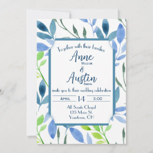Invitation Feuilles Abstraits mariages