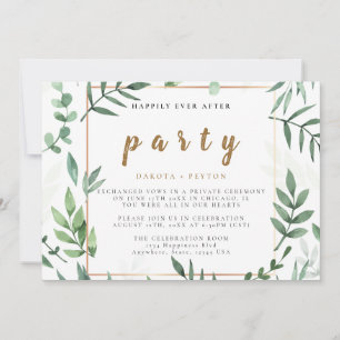 Invitation Feuilles Aquarelle 10b Mariage Fuite Party