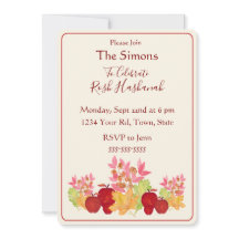 Feuilles aquarelles peintes à la main Pommes Rosh 