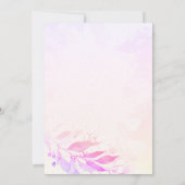 Invitation Feuilles aquarelles violettes Manger Boire & Fête (Dos)