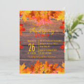 Invitation Feuilles Automatiques Sur Bois Russe Dîner D'Actio (Debout devant)