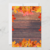 Invitation Feuilles Automatiques Sur Bois Russe Dîner D'Actio (Dos)