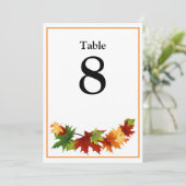 Invitation Feuilles automnales Grand Nombre de Table Siège (Debout devant)