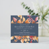 Invitation Feuilles automnales | Mariage de Carré Décontracté (Debout devant)