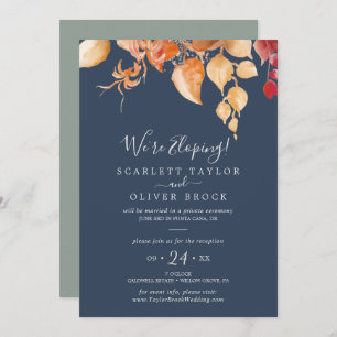 Invitation Feuilles automnales   Réception de la Marine Blue