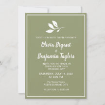 Feuilles blancs simples. Mariage formel vert pouss