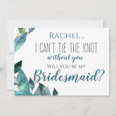 Invitation Feuilles bleus je ne peux pas Cravate le noeud san (Devant)