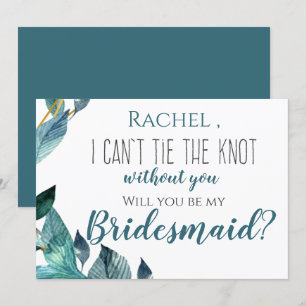 Invitation Feuilles bleus je ne peux pas Cravate le noeud san