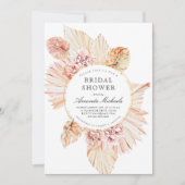 Invitation Feuilles Boho Chic Fête des mariées de Palm Séché (Devant)