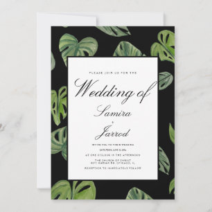 Invitation Feuilles botaniques de Monstera et Adansonii à l'a