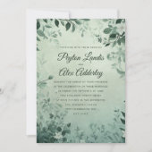 Invitation Feuilles botaniques  de Sage Mariage d'aquarelle (Devant)