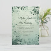 Invitation Feuilles botaniques  de Sage Mariage d'aquarelle (Debout devant)