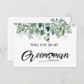 Invitation Feuilles Botaniques Seras-Tu Mon Témoin (Devant / Derrière)